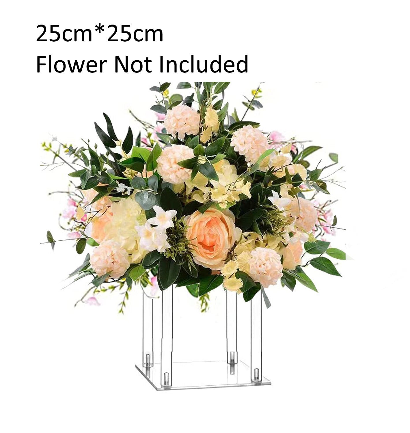 Wholesale Acrylic Flower Vase Clear Table Centerpiece Marriage Luxury Floral Stand Columns For Wedding Decoration
