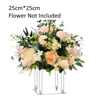 Wholesale Acrylic Flower Vase Clear Table Centerpiece Marriage Luxury Floral Stand Columns For Wedding Decoration