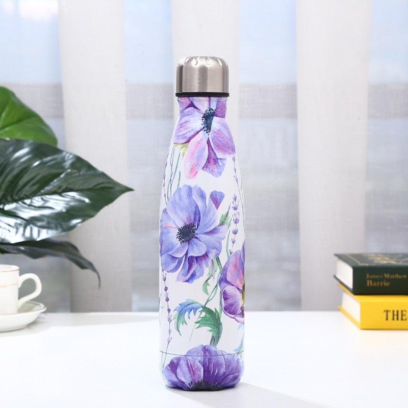 500ml Leaf Insulated Vacuum Thermos Water Bottle Sports GYM Drink Bottle Thermal Flask For Coffee
