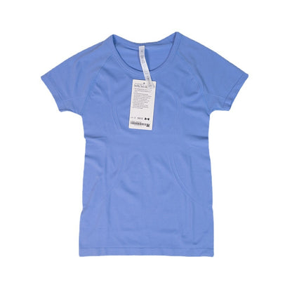 Swiftly Tech With Logo Women Short Sleeve Yoga T-Shirts Summer Seamelss Sports Tee Running Slim Gym Blouse Workout Clothes
