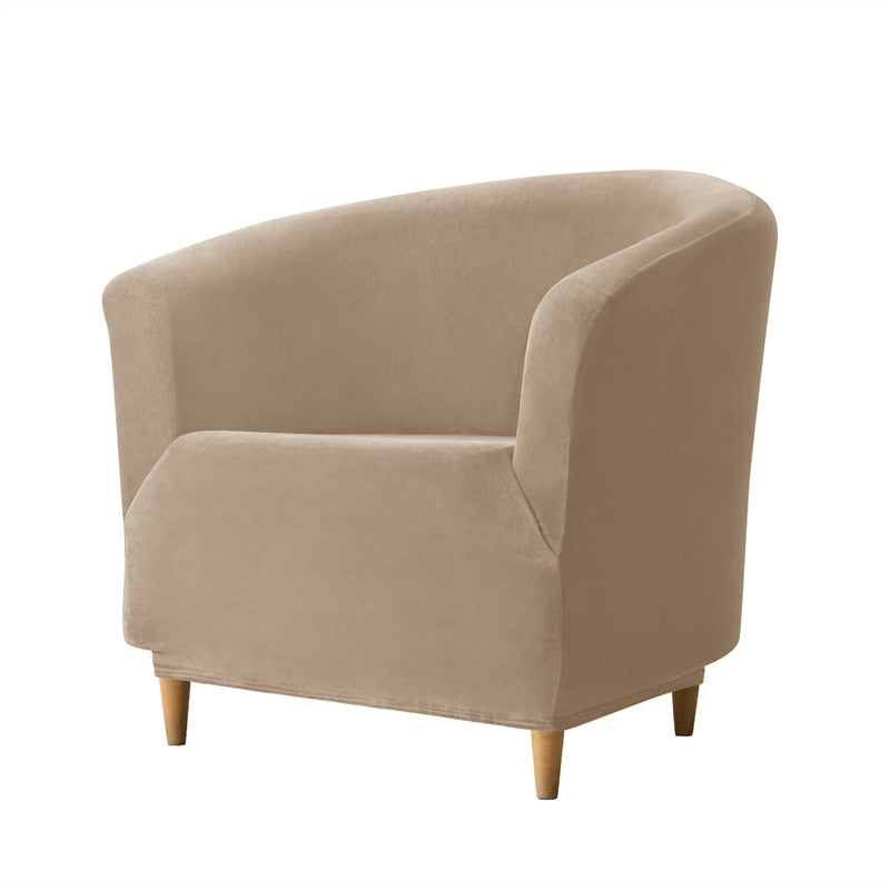 Leisure Velvet Club Bath Tub Armchairs Chair Covers Stretch Sofa Slipcover Removable Sofa Couch Cover Bar Counter Solid Color