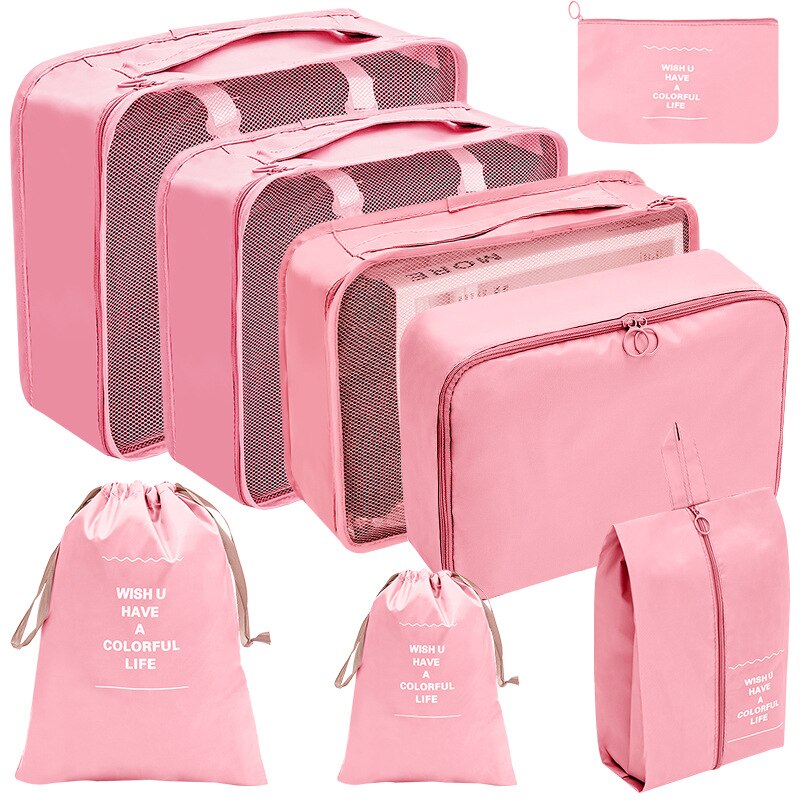 Luggage Packing Cubes Travel Organizers Storage Bag Set Toiletry Bag Makeup Box Carry Pouch Clothes Bins Cosmetic Shoe Packaging