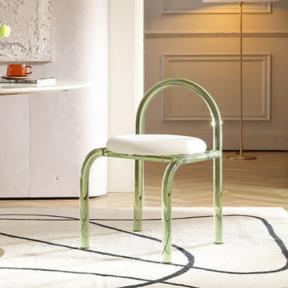 Nordic Coffee Chairs Living Room Furniture Luxury Acrylic Armchair Ergonomic Makeup Chair Transparent Backrest Dining Chair