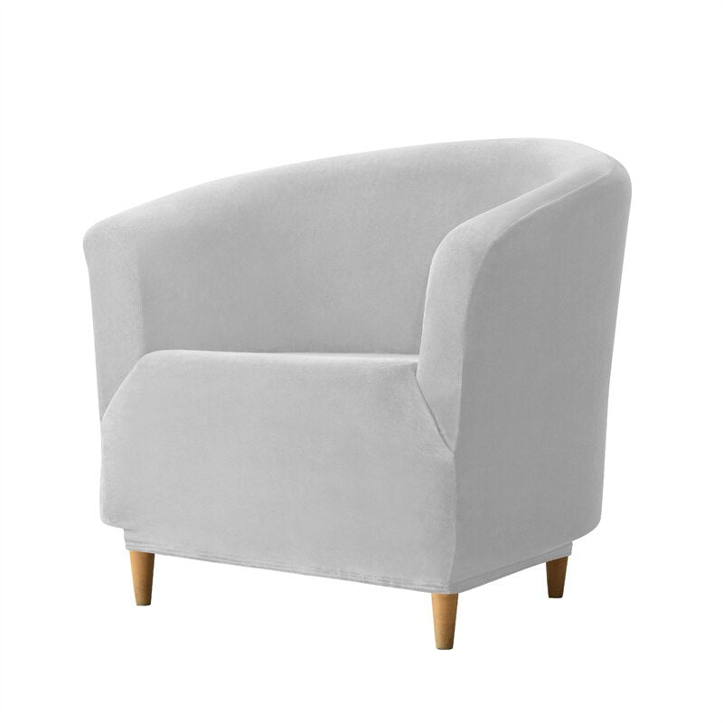 Leisure Velvet Club Bath Tub Armchairs Chair Covers Stretch Sofa Slipcover Removable Sofa Couch Cover Bar Counter Solid Color