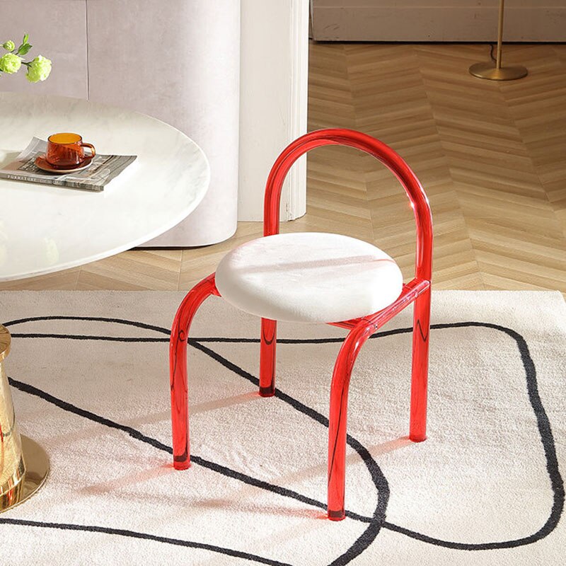 Nordic Coffee Chairs Living Room Furniture Luxury Acrylic Armchair Ergonomic Makeup Chair Transparent Backrest Dining Chair