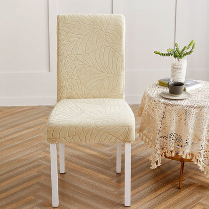 Chair Cover Jacquard For Dinning Room Leaf Pattern Chair Slipcover housse de chaise