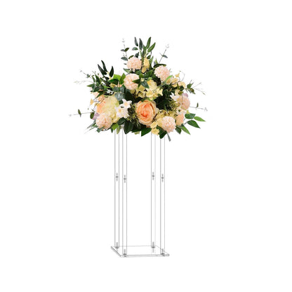 Wholesale Acrylic Flower Vase Clear Table Centerpiece Marriage Luxury Floral Stand Columns For Wedding Decoration