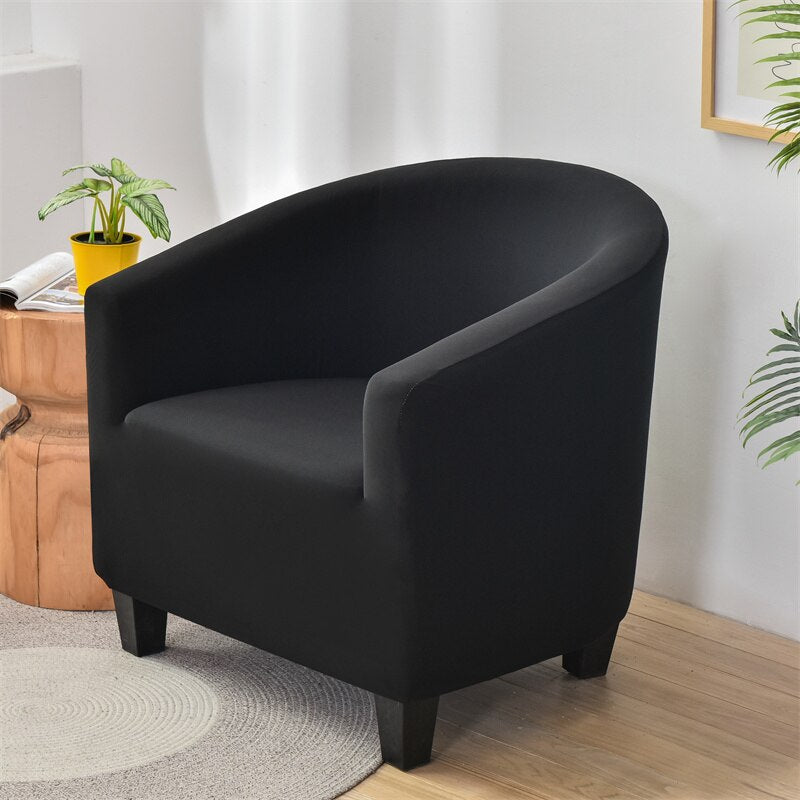 Solid Color Armchair Sofa Cover Stretch Washable Single Seater For Living Room Club Couch Slipcover Elastic Protector Cover 1PC