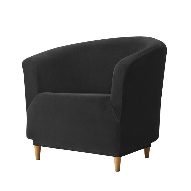 Leisure Velvet Club Bath Tub Armchairs Chair Covers Stretch Sofa Slipcover Removable Sofa Couch Cover Bar Counter Solid Color