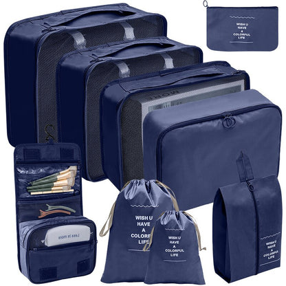 Luggage Packing Cubes Travel Organizers Storage Bag Set Toiletry Bag Makeup Box Carry Pouch Clothes Bins Cosmetic Shoe Packaging