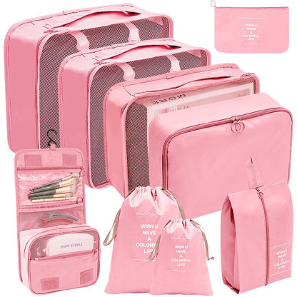 Luggage Packing Cubes Travel Organizers Storage Bag Set Toiletry Bag Makeup Box Carry Pouch Clothes Bins Cosmetic Shoe Packaging
