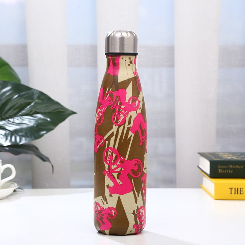 500ml Leaf Insulated Vacuum Thermos Water Bottle Sports GYM Drink Bottle Thermal Flask For Coffee