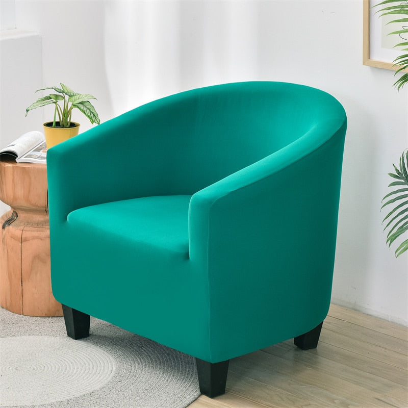 Solid Color Armchair Sofa Cover Stretch Washable Single Seater For Living Room Club Couch Slipcover Elastic Protector Cover 1PC