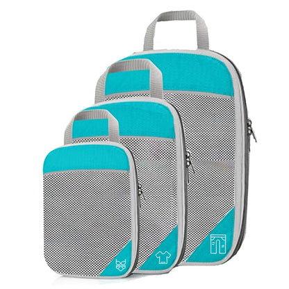 3/6PCS Compressed Packing Cubes Travel Storage Organizer Set With Shoe Bag Mesh Visual Luggage Portable Lightweight Suitcase Bag