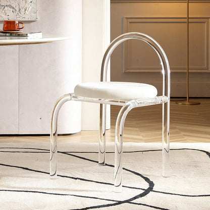 Nordic Coffee Chairs Living Room Furniture Luxury Acrylic Armchair Ergonomic Makeup Chair Transparent Backrest Dining Chair