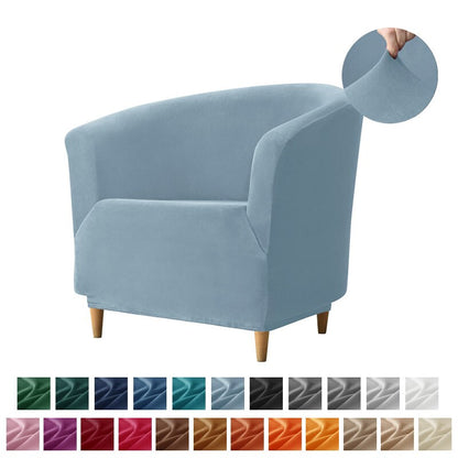 Leisure Velvet Club Bath Tub Armchairs Chair Covers Stretch Sofa Slipcover Removable Sofa Couch Cover Bar Counter Solid Color
