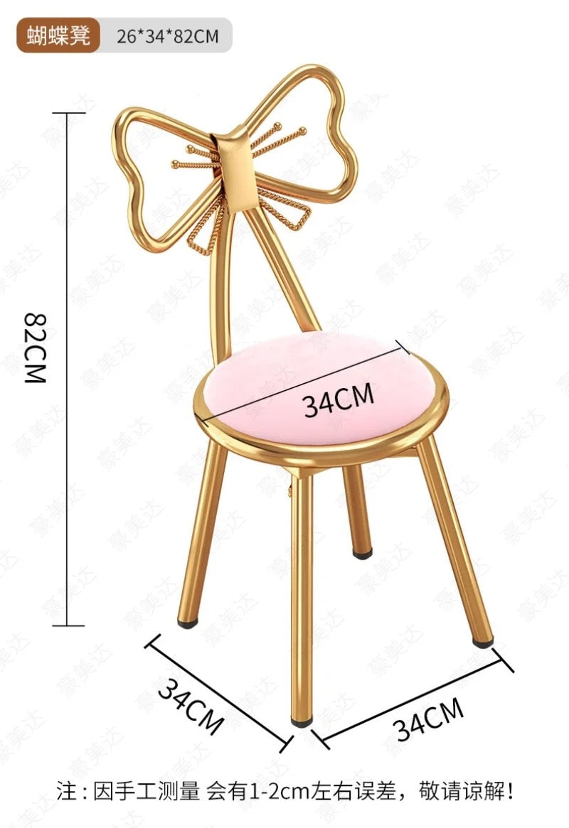 Pink Chair Simple Modern Luxury Butterfly Chair Makeup Dressing Table Stool Nordic Girl Backrest Accent Chairs Living Room