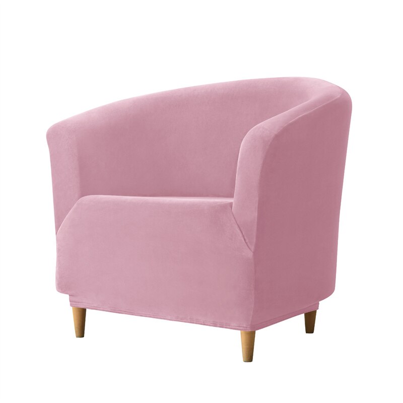 Leisure Velvet Club Bath Tub Armchairs Chair Covers Stretch Sofa Slipcover Removable Sofa Couch Cover Bar Counter Solid Color
