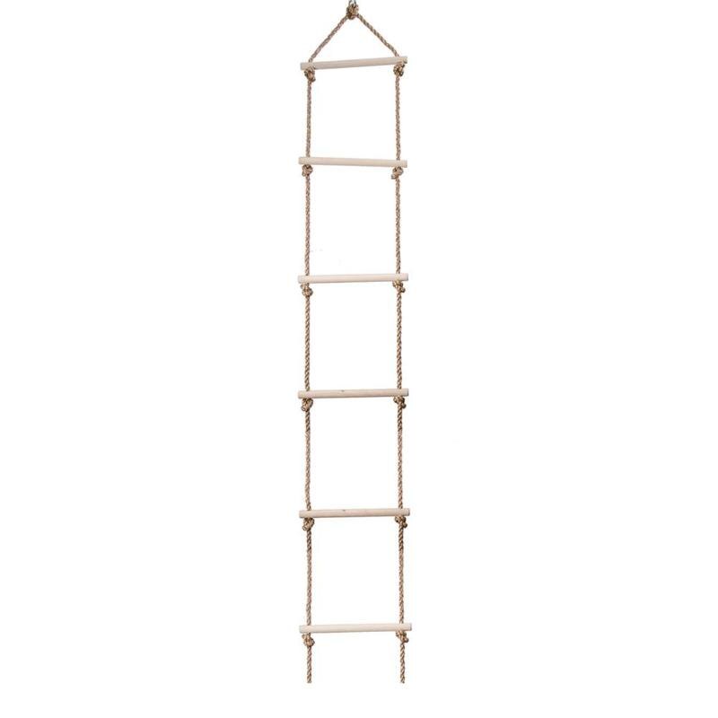 Children Outdoor Activity Safe Sports Rope Swing Wooden Rope Ladder Multi Rungs Climbing Game Toy Garden Park Sports Kit Gift