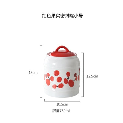 Japanese-style Ceramic Jars, Household Food Storage Jars, Sealed Jars, Kitchen Coffee Sugar Jars, Grain Storage Tanks, Tea Jars