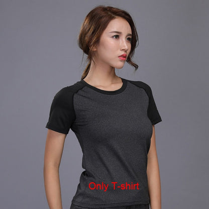 New Women&#39;s Sportswear For Yoga Sets Jogging Clothes Gym Workout Fitness Training Sports T-Shirts Running Pants Leggings Suit