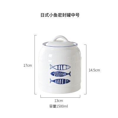 Japanese-style Ceramic Jars, Household Food Storage Jars, Sealed Jars, Kitchen Coffee Sugar Jars, Grain Storage Tanks, Tea Jars
