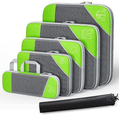 3/6PCS Compressed Packing Cubes Travel Storage Organizer Set With Shoe Bag Mesh Visual Luggage Portable Lightweight Suitcase Bag