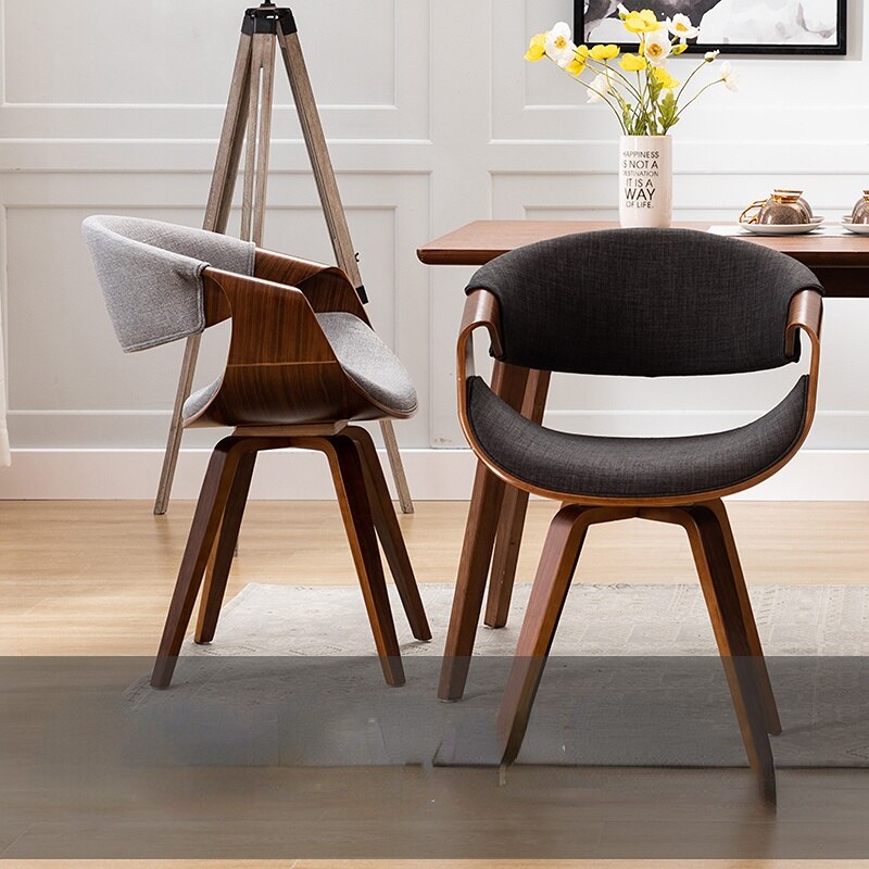 Nordic Dining Chair Kitchen Furniture Simple Dining Chairs Home Solid Wood Luxury Chair Leather Balcony Leisure Writing Chair