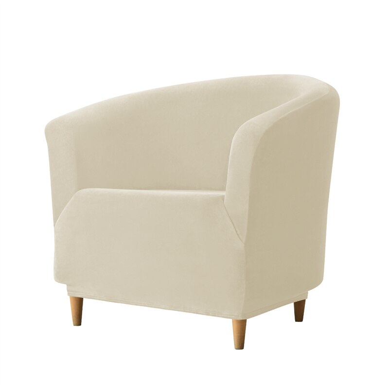 Leisure Velvet Club Bath Tub Armchairs Chair Covers Stretch Sofa Slipcover Removable Sofa Couch Cover Bar Counter Solid Color