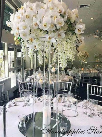 Wholesale Acrylic Flower Vase Clear Table Centerpiece Marriage Luxury Floral Stand Columns For Wedding Decoration