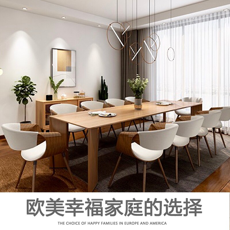 Nordic Dining Chair Kitchen Furniture Simple Dining Chairs Home Solid Wood Luxury Chair Leather Balcony Leisure Writing Chair