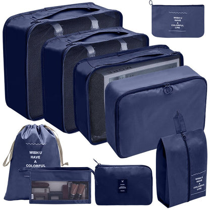 Luggage Packing Cubes Travel Organizers Storage Bag Set Toiletry Bag Makeup Box Carry Pouch Clothes Bins Cosmetic Shoe Packaging