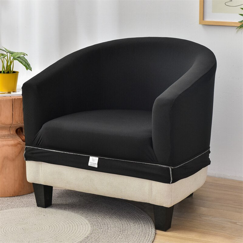 Solid Color Armchair Sofa Cover Stretch Washable Single Seater For Living Room Club Couch Slipcover Elastic Protector Cover 1PC