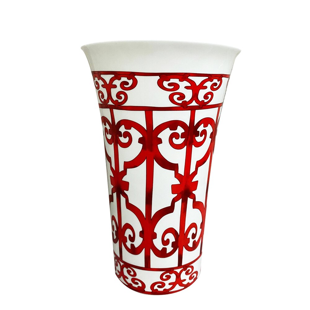 Luxury Ceramic Fashion Red Vase Simple Modern Porcelain Living Room Decoration Home Furnishings Dried Floral Flower Arrangemen